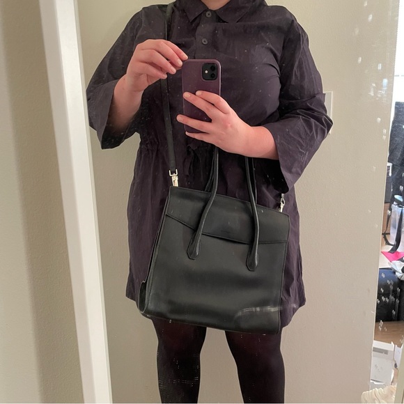 Coccinelle Black Leather Office Bag with laptop compartment - Picture 15 of 17